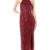 Adrianna Papell - AP1E206152 Sequined High Halter Sheath Dress Plus Size Dresses