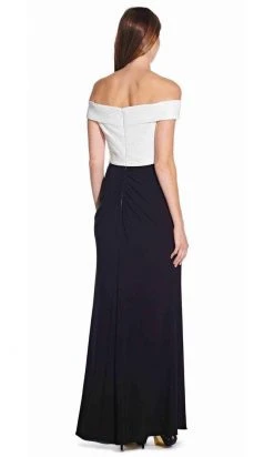 Adrianna Papell - AP1E206254 Pleated Off Shoulder Sheath Dress Formal Gowns