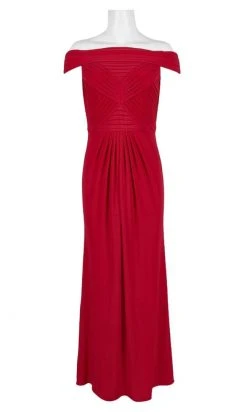 Adrianna Papell - AP1E206254 Pleated Off Shoulder Sheath Dress Formal Gowns