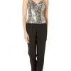 Long Dresses Adrianna Papell - AP1E206282 Sequined Animal Print Top Jumpsuit