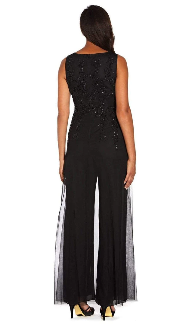 Adrianna Papell - AP1E206320 Embellished V Neck Jumpsuit 4 Adrianna Papell - AP1E206320 Embellished V Neck Jumpsuit