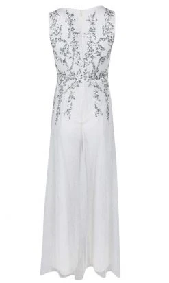 Adrianna Papell - AP1E206320 Embellished V Neck Jumpsuit 10 Adrianna Papell - AP1E206320 Embellished V Neck Jumpsuit