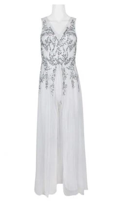 Adrianna Papell - AP1E206320 Embellished V Neck Jumpsuit 9 Adrianna Papell - AP1E206320 Embellished V Neck Jumpsuit
