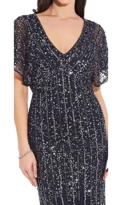 Adrianna Papell - AP1E206494 Embellished V Neck Sheath Dress Formal Gowns 13 Adrianna Papell - AP1E206494 Embellished V Neck Sheath Dress Formal Gowns