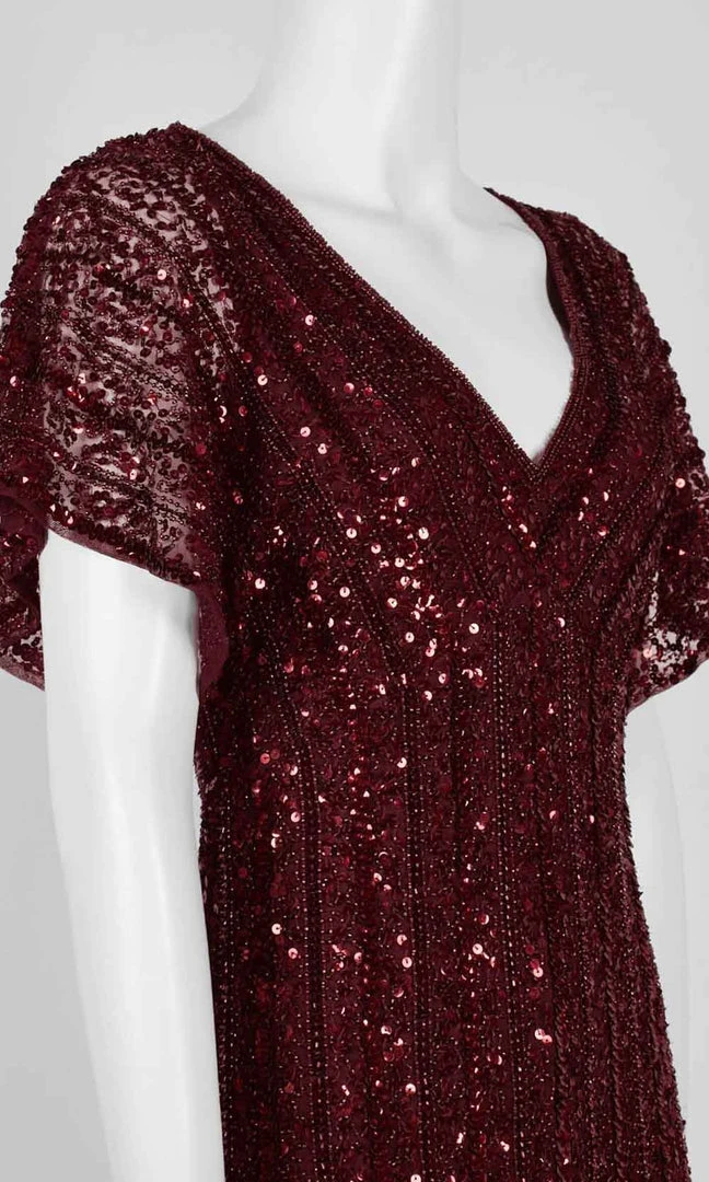 Adrianna Papell - AP1E206494 Embellished V Neck Sheath Dress Formal Gowns 10 Adrianna Papell - AP1E206494 Embellished V Neck Sheath Dress Formal Gowns