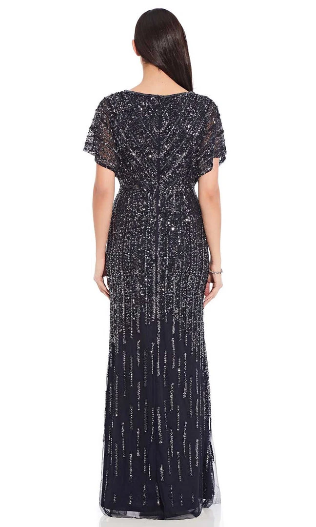 Adrianna Papell - AP1E206494 Embellished V Neck Sheath Dress Formal Gowns 4 Adrianna Papell - AP1E206494 Embellished V Neck Sheath Dress Formal Gowns