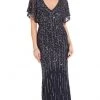 Adrianna Papell - AP1E206494 Embellished V Neck Sheath Dress Formal Gowns