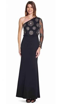 Formal Gowns Adrianna Papell - AP1E206525 Embellished Asymmetric Trumpet Dress