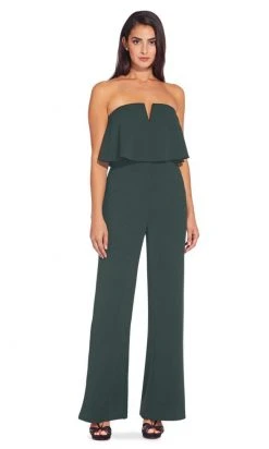 Plus Size Dresses Adrianna Papell - AP1E206916 Strapless Flounce Bodice Crepe Jumpsuit