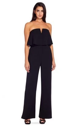 Plus Size Dresses Adrianna Papell - AP1E206916 Strapless Flounce Bodice Crepe Jumpsuit