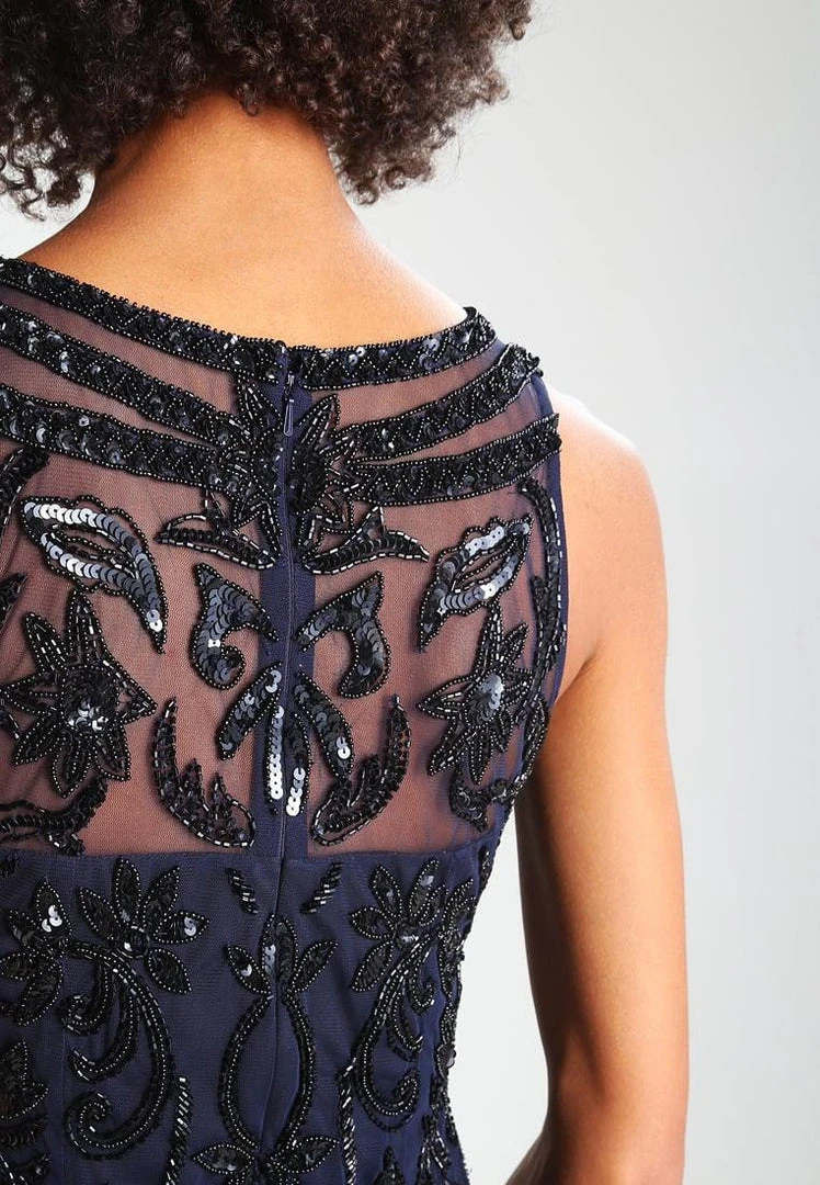 Adrianna Papell - Bateau Neckline Embellished Cocktail Dress AP1E200154 5 Adrianna Papell - Bateau Neckline Embellished Cocktail Dress AP1E200154