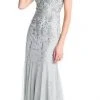 Adrianna Papell - Bead Embellished Bateau Godet Evening Gown AP1E202893