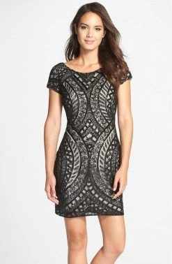 Cocktail Dresses Adrianna Papell - Beaded Sheath Dress 41902260