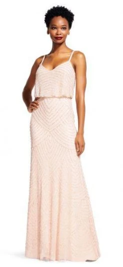 Formal Gowns Adrianna Papell - Beaded V-Neck Sheath Dress 91866700