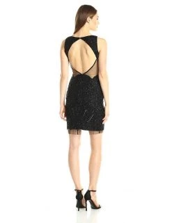 Cocktail Dresses Adrianna Papell - Beaded V-Neck Short Dress 41900230