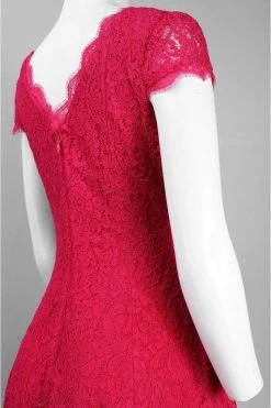 Cocktail Dresses Adrianna Papell - Cap Sleeve Full Lace Flared Cocktail Dress 41885050