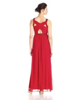 Adrianna Papell - Crisscross Bodice A-Line Jersey Gown 231M62320