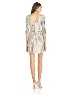 Adrianna Papell - Embellished Bateau Neck Mesh Dress 41901080 Cocktail Dresses