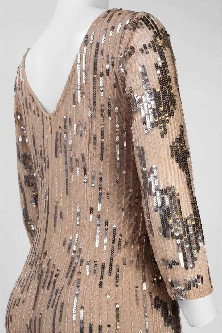 Adrianna Papell - Embellished Bateau Neck Mesh Dress 41901080 Cocktail Dresses 5 Adrianna Papell - Embellished Bateau Neck Mesh Dress 41901080 Cocktail Dresses