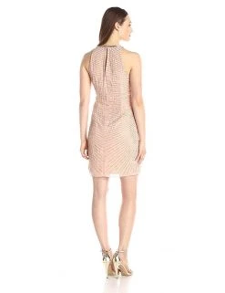 Cocktail Dresses Adrianna Papell - Embellished Halter Neck Dress 41918090