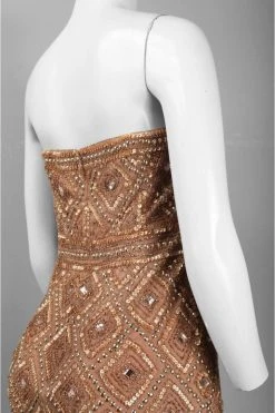 Adrianna Papell - Embellished Straight Across Neck Dress 41881470