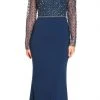 Adrianna Papell - Embellished V-Neck Evening Dress AP1E203730 - 1 Pc Deep Blue In Size 4 Available Formal Gowns 1 Adrianna Papell - Embellished V-Neck Evening Dress AP1E203730 - 1 Pc Deep Blue In Size 4 Available Formal Gowns
