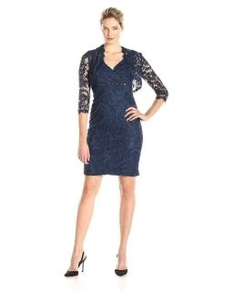 Adrianna Papell - Embellished V-Neck Sheath Dress 15253710 Cocktail Dresses