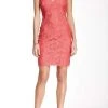 Cocktail Dresses Adrianna Papell - Floral Lace V-Neck Sleeveless Dress 41895500