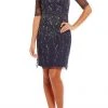 Cocktail Dresses Adrianna Papell - Jewel Neckline Embellished Short Dress 41922610