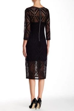 Adrianna Papell - Lace Cut Out Pattern Jewel Neck Dress 16260630 Cocktail Dresses