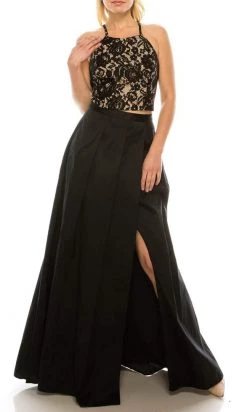 Adrianna Papell - MN2E200991 Two-Piece Halter Dress Formal Gowns