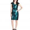 Cocktail Dresses Adrianna Papell - Printed V-Neck Sheath Dress 16PD11730 2 Cocktail Dresses Adrianna Papell - Printed V-Neck Sheath Dress 16PD11730