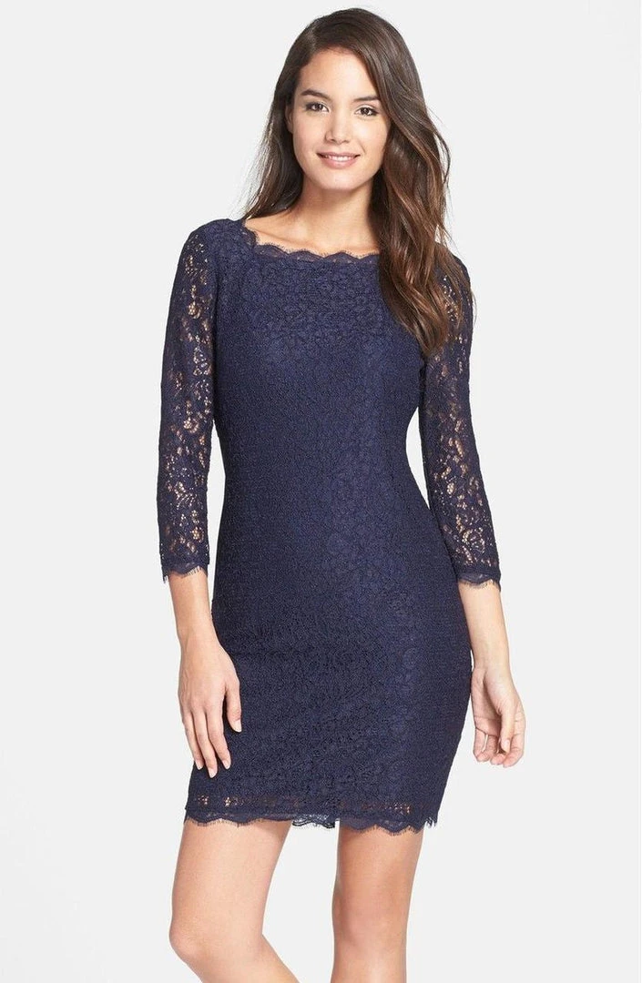 Adrianna Papell - Quarter Length Sleeve Lace Dress 41864780 Cocktail Dresses 5 Adrianna Papell - Quarter Length Sleeve Lace Dress 41864780 Cocktail Dresses