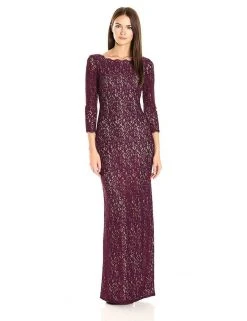 Formal Gowns Adrianna Papell - Quarter Sleeve Lace Dress 91880500