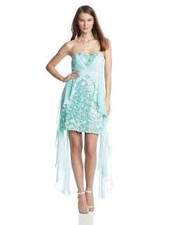 Adrianna Papell - Rosette Applique High Low Dress 231M51350