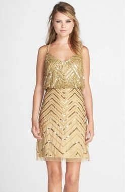 Adrianna Papell - Sequined Chevron Dress 41913670 8 Adrianna Papell - Sequined Chevron Dress 41913670