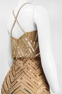 Adrianna Papell - Sequined Chevron Dress 41913670 9 Adrianna Papell - Sequined Chevron Dress 41913670