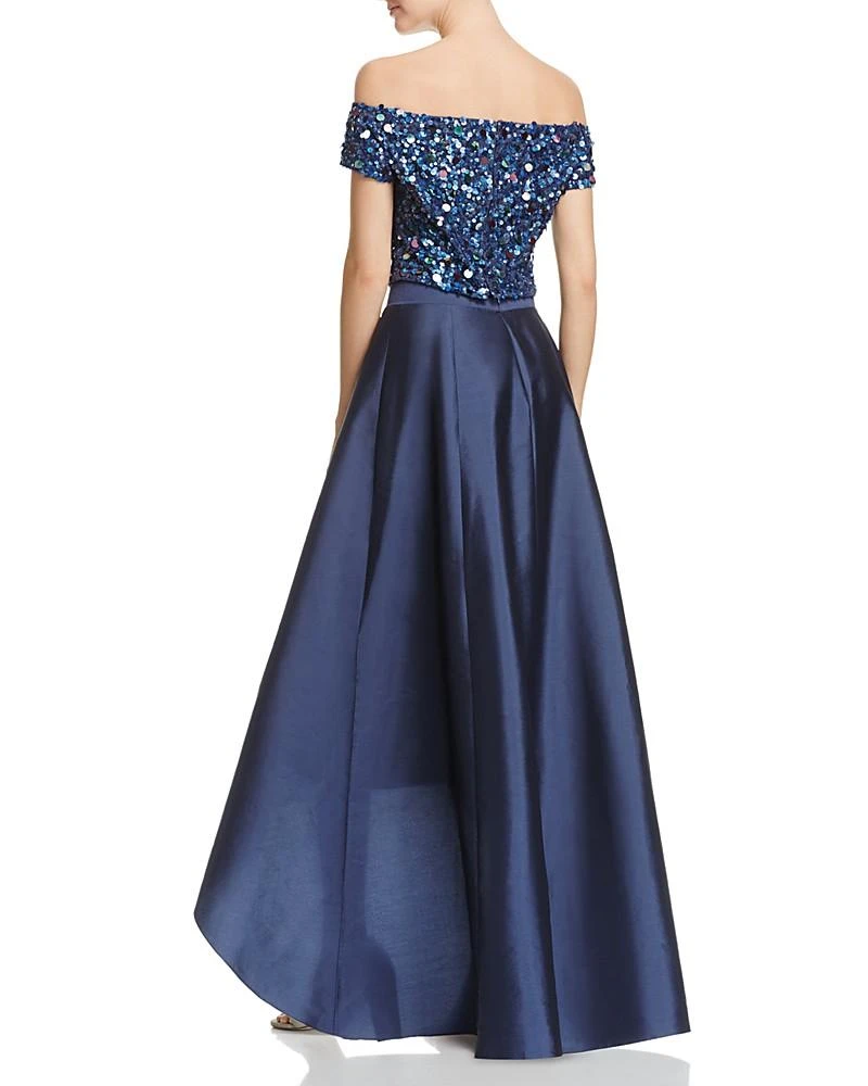 Adrianna Papell - Sequined High Low Gown AP1E201583 4 Adrianna Papell - Sequined High Low Gown AP1E201583