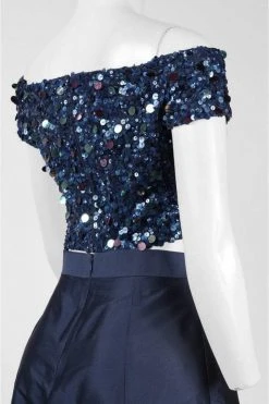 Adrianna Papell - Sequined High Low Gown AP1E201583 9 Adrianna Papell - Sequined High Low Gown AP1E201583