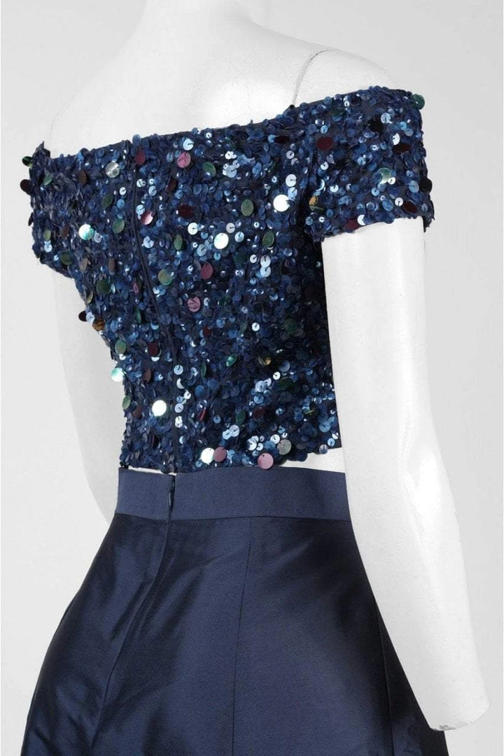 Adrianna Papell - Sequined High Low Gown AP1E201583 6 Adrianna Papell - Sequined High Low Gown AP1E201583