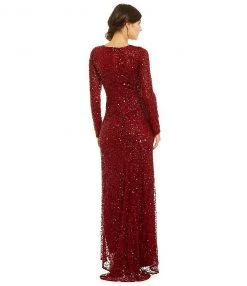 Adrianna Papell - Sequined Long Dress 91915662