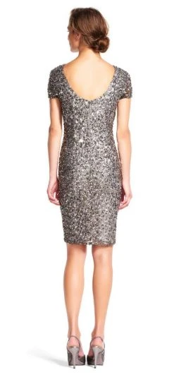 Adrianna Papell - Sequined Mesh Dress 41900220 Cocktail Dresses