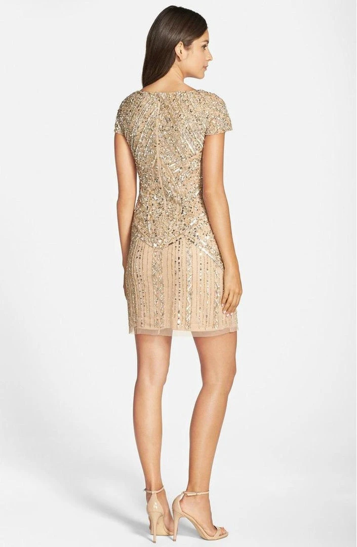 Adrianna Papell - Sequined Ornate Dress 41911070 Cocktail Dresses 4 Adrianna Papell - Sequined Ornate Dress 41911070 Cocktail Dresses