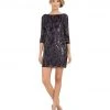 Adrianna Papell - Sequined Quarter Sleeve Dress 41901082 2 Adrianna Papell - Sequined Quarter Sleeve Dress 41901082