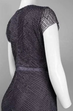 Formal Gowns Adrianna Papell - Sequined V Neck Long Dress 91885900