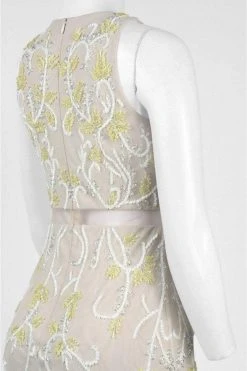 Formal Gowns Adrianna Papell - Sheer Floral Beaded Dress AP1E200993
