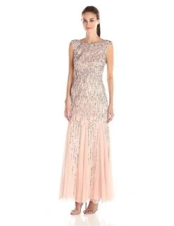 Adrianna Papell - Sleeveless Beaded Gown With Godets 91908220