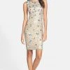 Adrianna Papell - Sleeveless Sequined Jewel Neck Dress 231M56940 Cocktail Dresses