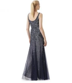 Adrianna Papell - Square Neck Sleeveless Sparkling Gown 91895430