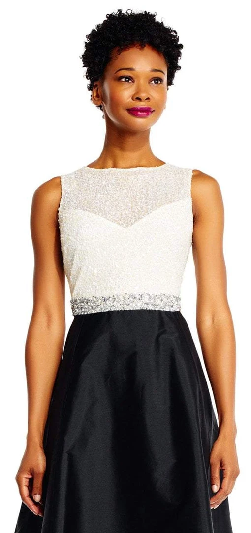 Adrianna Papell - Two Toned Embellished Gown AP1E201225 Formal Gowns 4 Adrianna Papell - Two Toned Embellished Gown AP1E201225 Formal Gowns